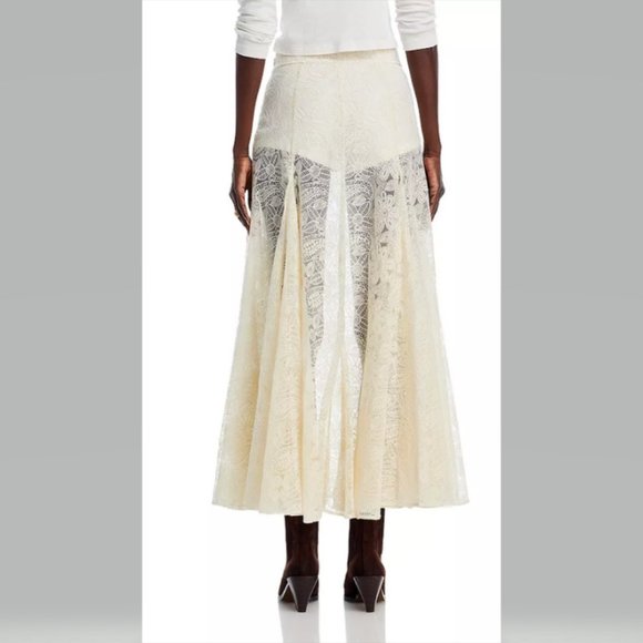 Free People Beat of the Moment Lace Maxi Skirt Sheer with shorts Size 6 NWT - Picture 11 of 14